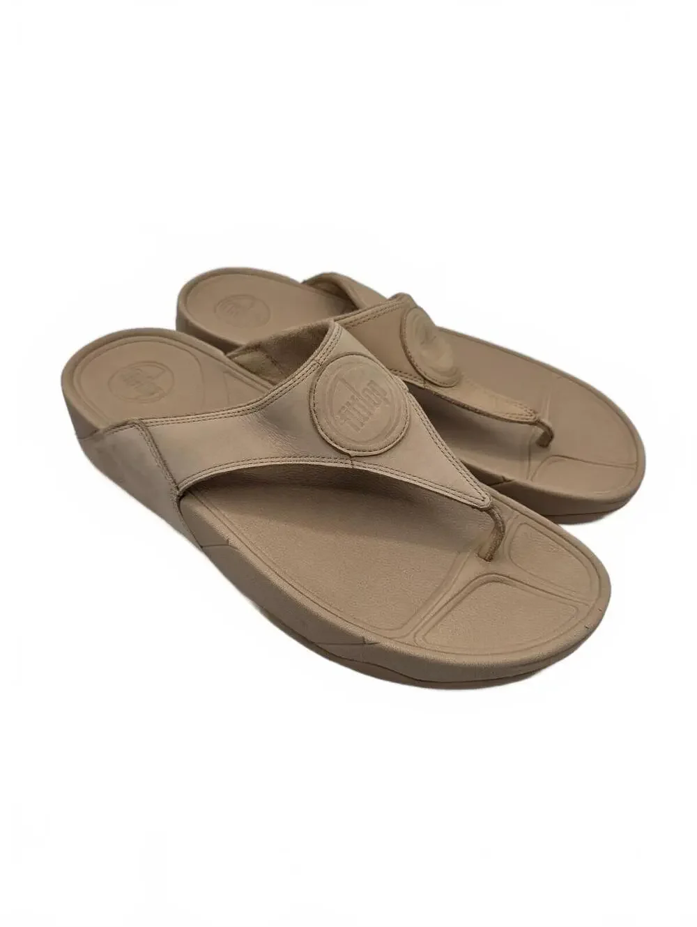 FitFlop Womens Walkstar Sandals Wedge Sole Size 10 Comfort Cushioned Tan Beige